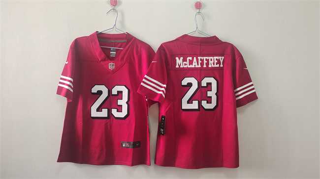 Women%27s San Francisco 49ers #23 Christian McCaffrey Red Alternate Stitched Jersey